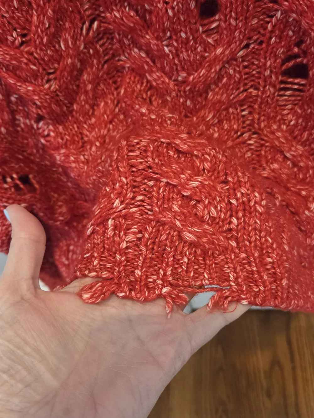 Cozy Red Cropped Cable Knit Sweater